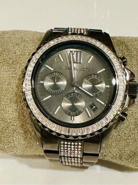 Michael Kors MK5829 Gunmetal Crystal Chronograph Watch | Women’s Designer Watch
